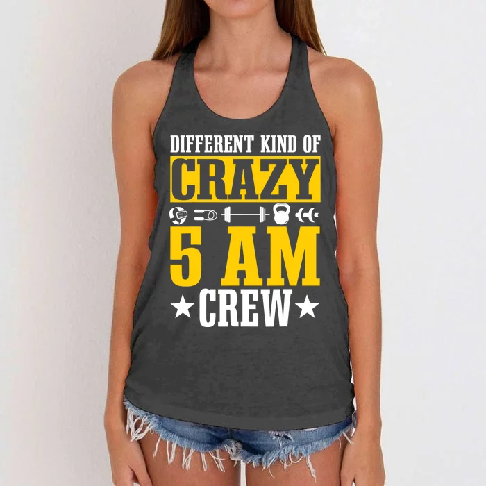 Workout Squad 5AM Crew Funny Gym Quote Women's Knotted Racerback Tank