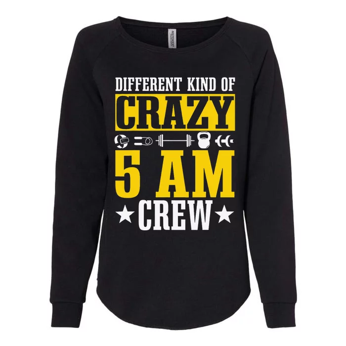 Workout Squad 5AM Crew Funny Gym Quote Womens California Wash Sweatshirt