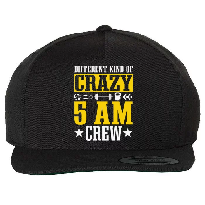 Workout Squad 5AM Crew Funny Gym Quote Wool Snapback Cap