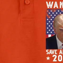 Wanted Save America 2024 Donald Trump USA Flag Dry Zone Grid Performance Polo