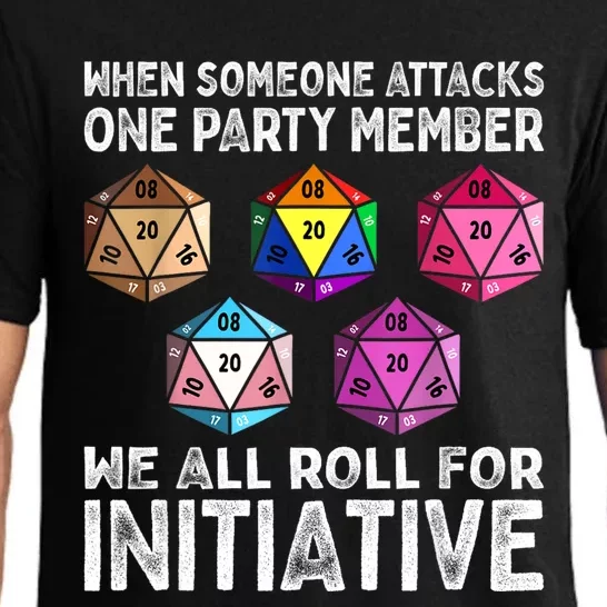 When Someone Attacks One Party Member D20 Dice LGBTQ Ally Pajama Set