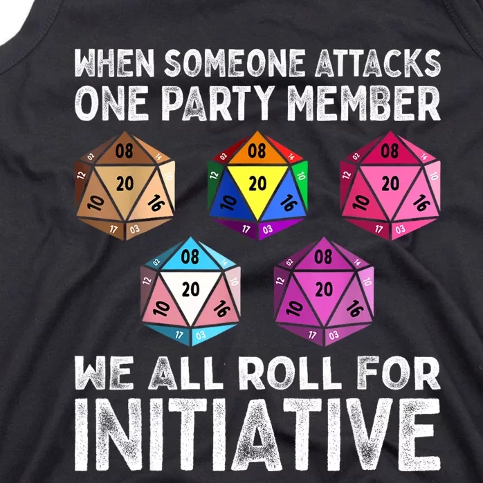 When Someone Attacks One Party Member D20 Dice LGBTQ Ally Tank Top