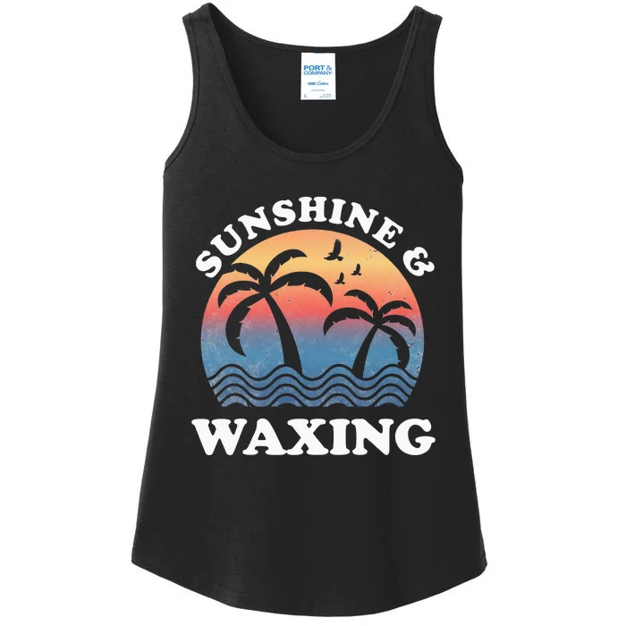 Waxing Sunshine and Waxing Vintage Funny Waxing Ladies Essential Tank