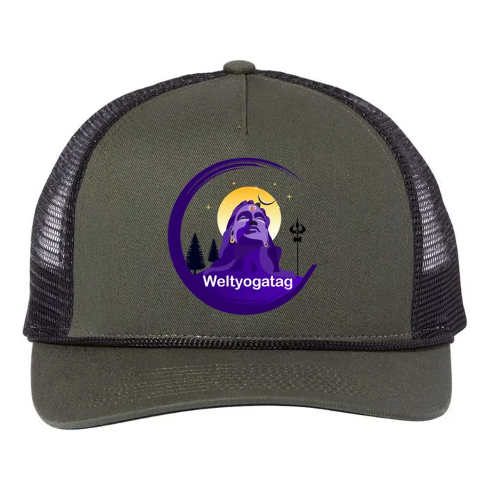 Weltyogatag Shiva Auspicious Day Of Yoga Great Gift Retro Rope Trucker Hat Cap