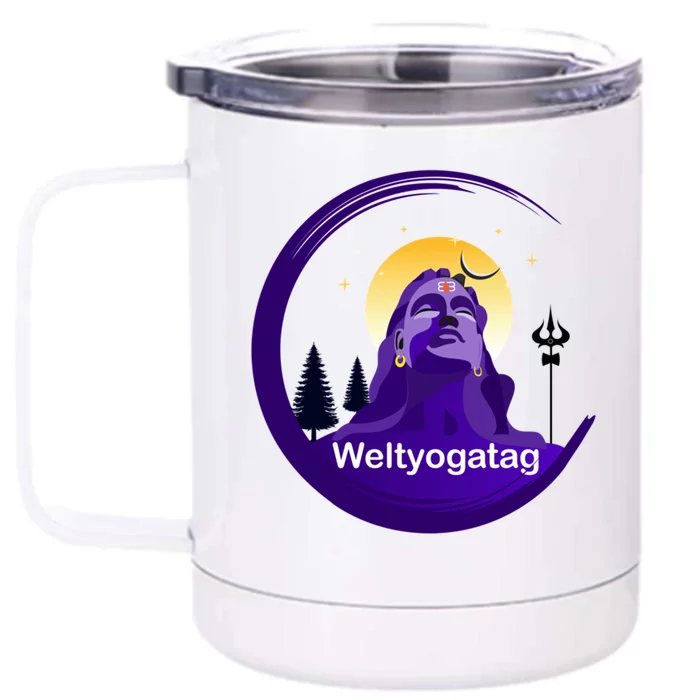 Weltyogatag Shiva Auspicious Day Of Yoga Great Gift Front & Back 12oz Stainless Steel Tumbler Cup