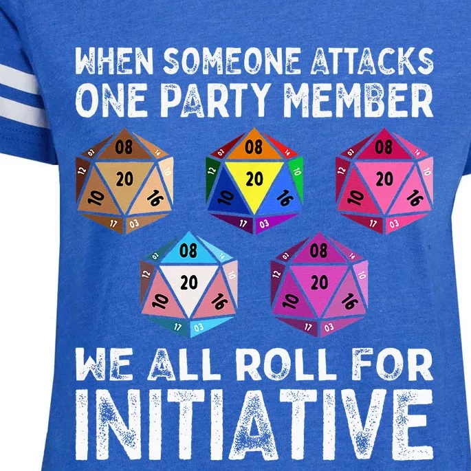 When Someone Attacks One Party Member D20 Dice LGBTQ Ally Enza Ladies Jersey Football T-Shirt