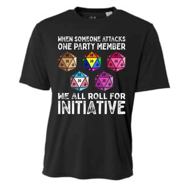 When Someone Attacks One Party Member D20 Dice Lgbtq Ally Cooling Performance Crew T-Shirt