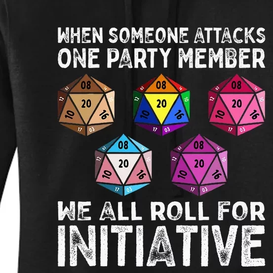 When Someone Attacks One Party Member D20 Dice Lgbtq Ally Women's Pullover Hoodie