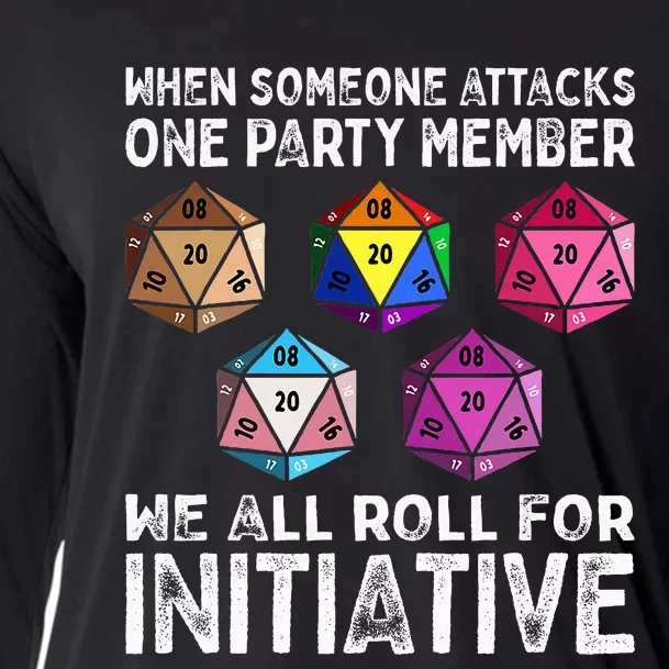 When Someone Attacks One Party Member D20 Dice Lgbtq Ally Cooling Performance Long Sleeve Crew