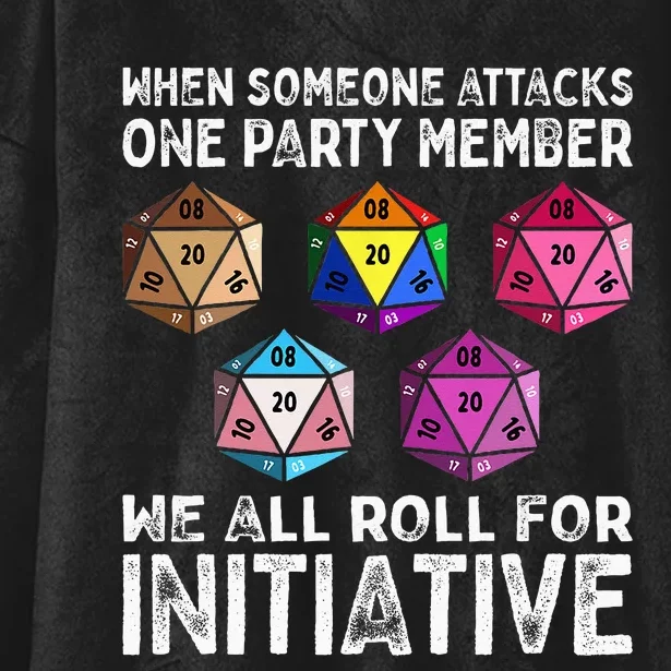 When Someone Attacks One Party Member D20 Dice LGBTQ Ally Hooded Wearable Blanket