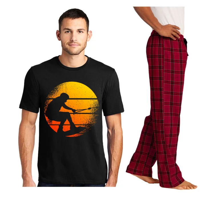 Water Skiing And Water Skier Retro Sunset Water Skiing Cool Gift Pajama Set