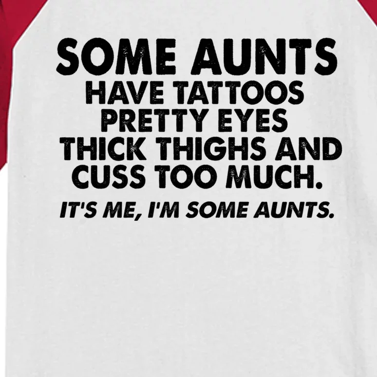 Wo Some Aunts Cuss Too Much Funny Auntie Funny Gift Aunt Gift Kids Colorblock Raglan Jersey