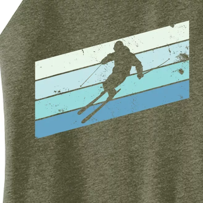 Winter Sports And Snow Skier Retro Snow Skiing Women’s Perfect Tri Rocker Tank