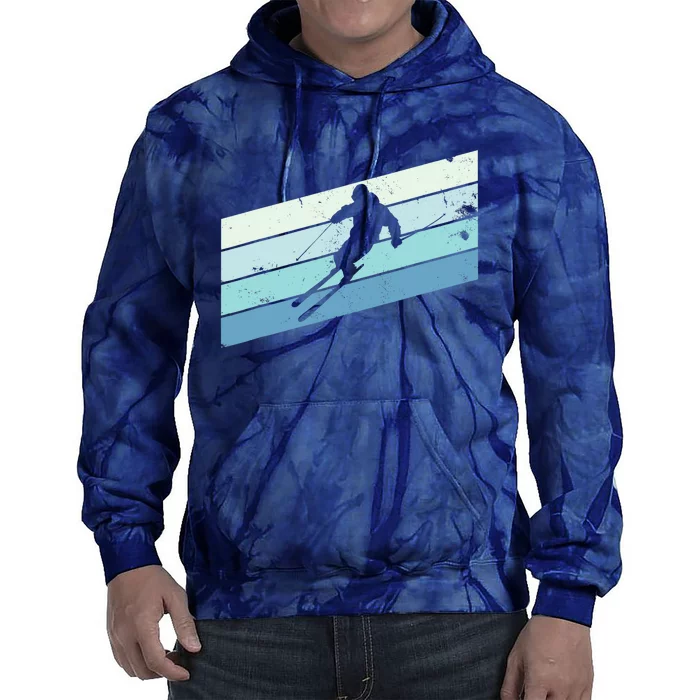 Winter Sports And Snow Skier Retro Snow Skiing Tie Dye Hoodie