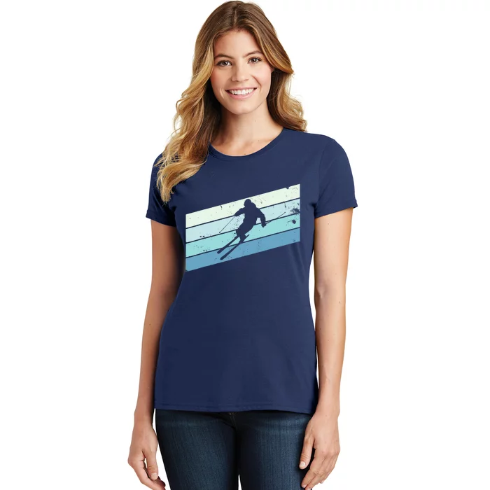 Winter Sports And Snow Skier Retro Snow Skiing Women's T-Shirt