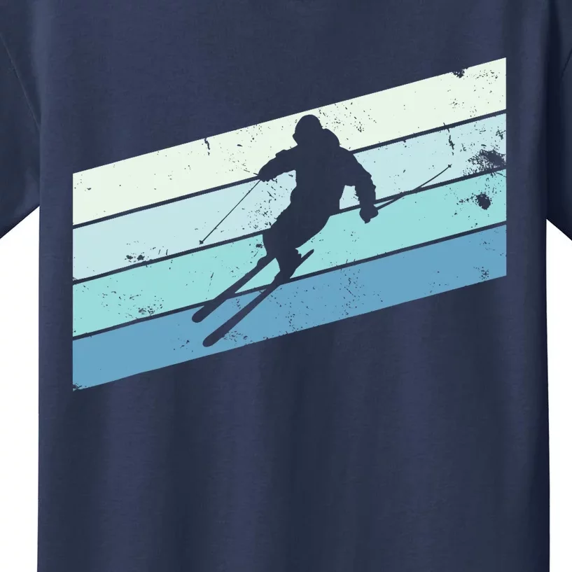 Winter Sports And Snow Skier Retro Snow Skiing Kids T-Shirt