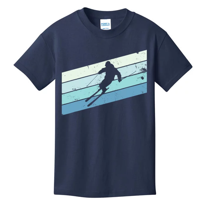 Winter Sports And Snow Skier Retro Snow Skiing Kids T-Shirt