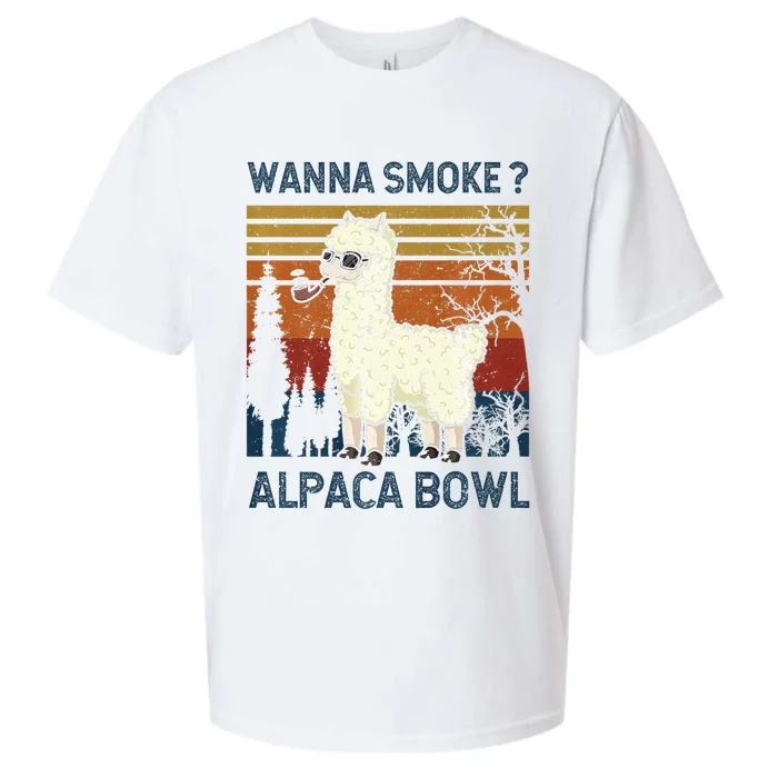 Wanna Smoke Alpaca Bowl Alpacas Pipe Ganja Cannabis Thc Premium Sueded Cloud Jersey T-Shirt