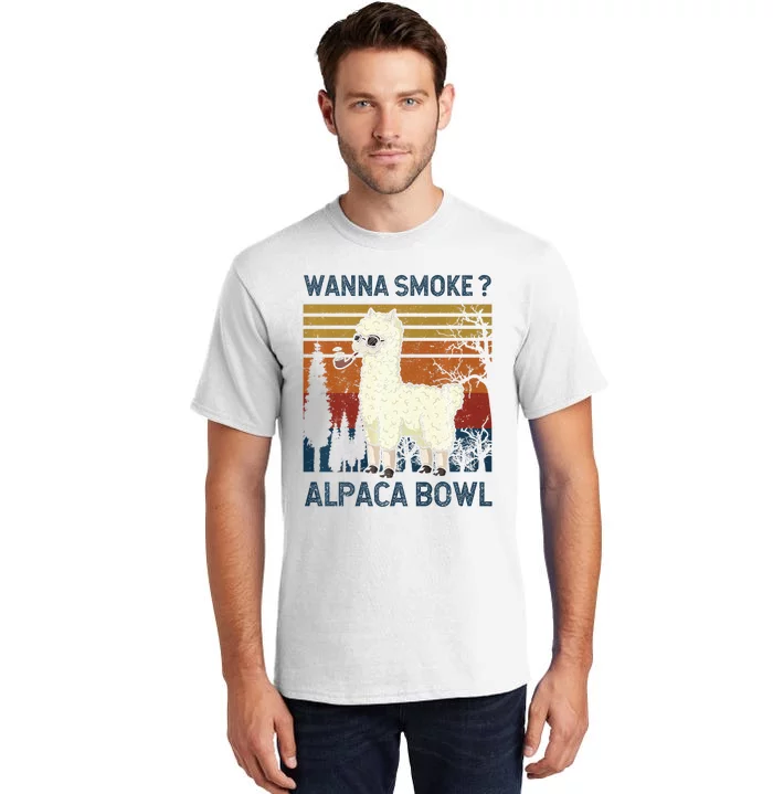 Wanna Smoke Alpaca Bowl Alpacas Pipe Ganja Cannabis Thc Premium Tall T-Shirt