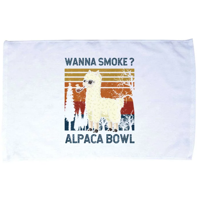 Wanna Smoke Alpaca Bowl Alpacas Pipe Ganja Cannabis Thc Premium Microfiber Hand Towel