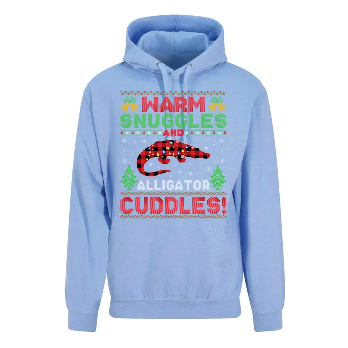 Warm Snuggles And Alligator Cuddles Ugly Alligator Christmas Gift Unisex Surf Hoodie