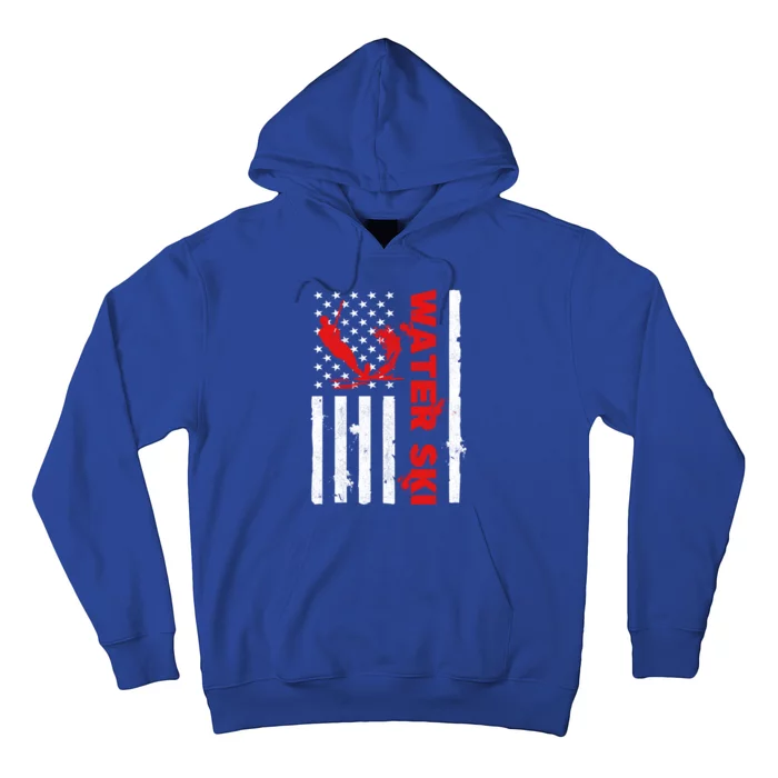 Water Ski American Flag Beachsports Wave Lover Water Skiing Gift Hoodie