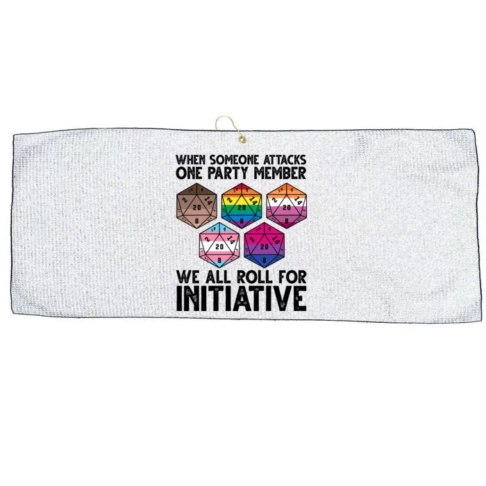 When Someone Attacks One Party Member We All Roll For Initiative Large Microfiber Waffle Golf Towel