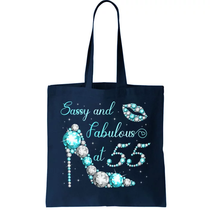 Wo Sassy and fabulous at 55 Years Old High Heel 55th Birthday Tote Bag