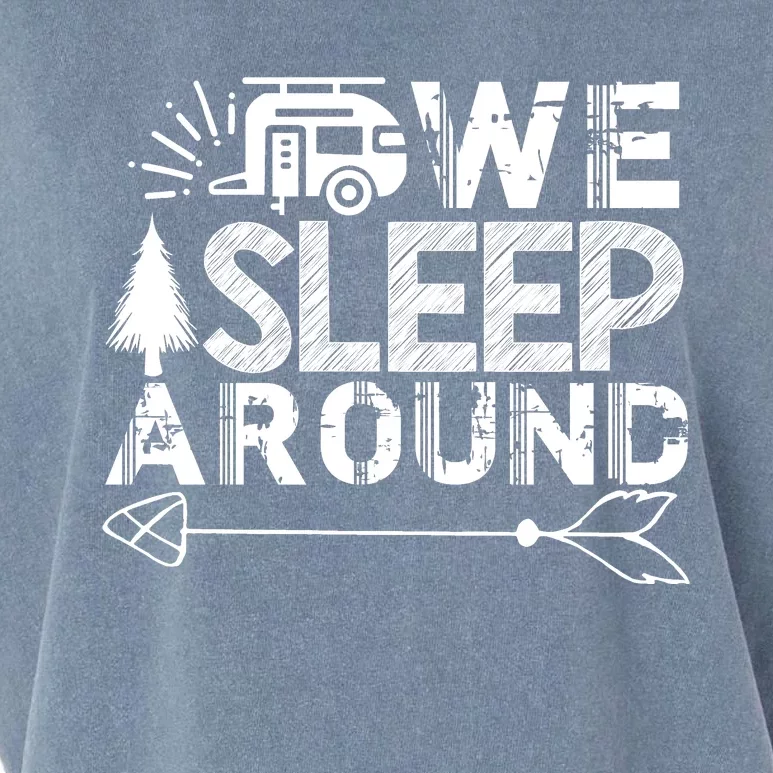 We Sleep Around Funny Camping Garment-Dyed Women's Muscle Tee