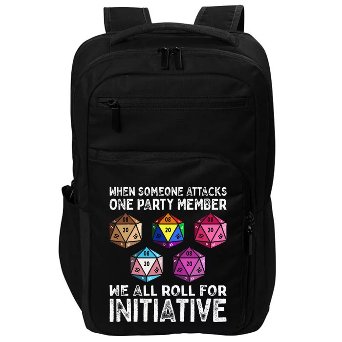 When Someone Attacks One Party Member D20 Dice LGBTQ Ally Impact Tech Backpack