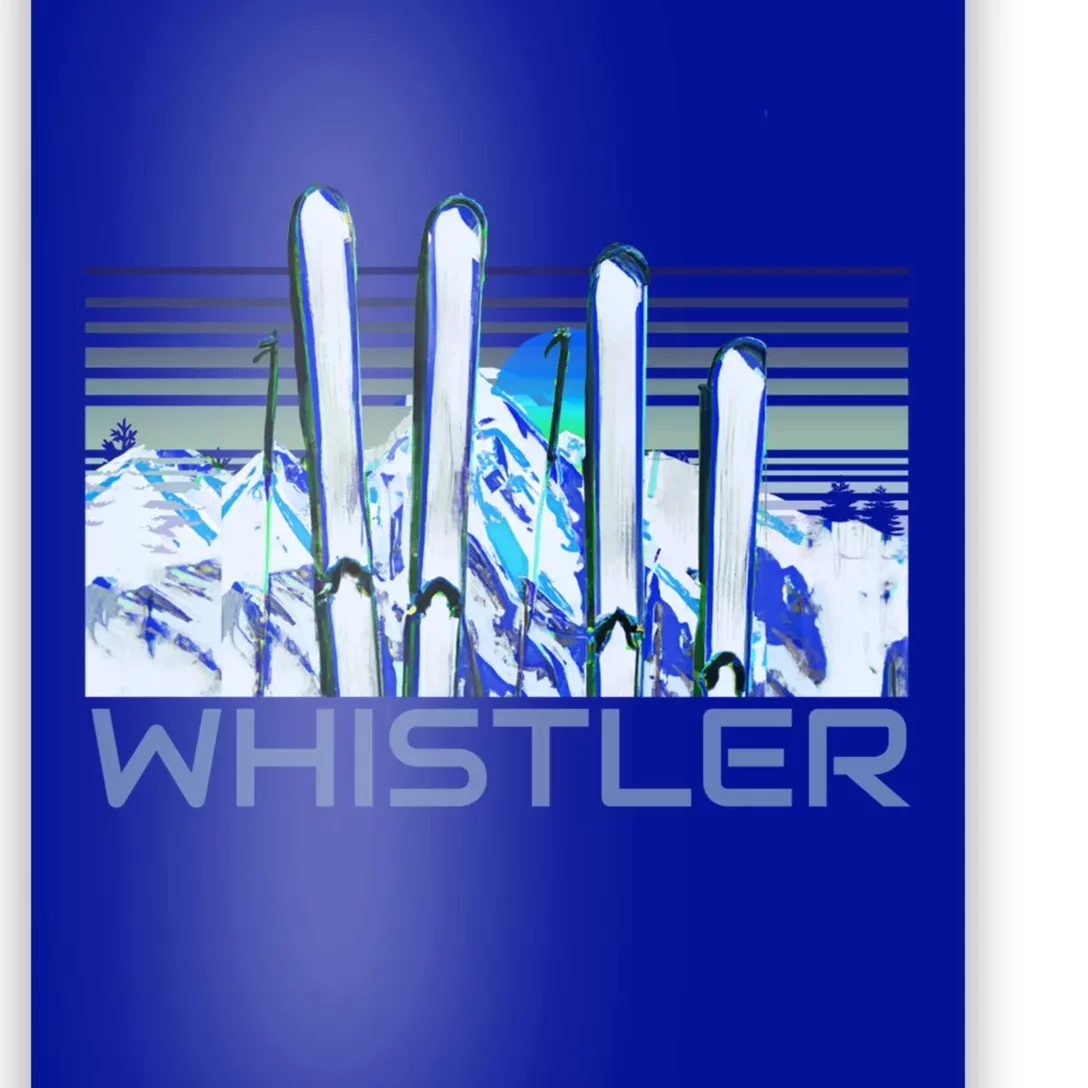 Whistler Ski Accessories Retro Whistler Skiing Gift Poster