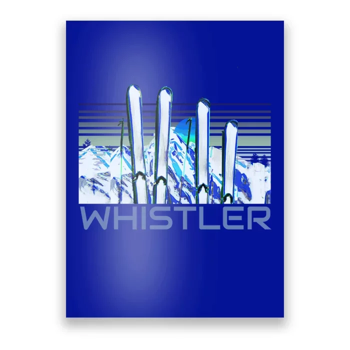 Whistler Ski Accessories Retro Whistler Skiing Gift Poster