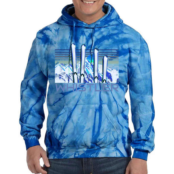 Whistler Ski Accessories Retro Whistler Skiing Gift Tie Dye Hoodie