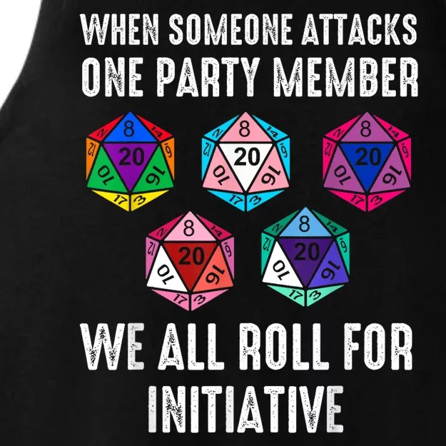 When Someone Attacks One Party Member D20 Dice Lgbtq Ally Ladies Tri-Blend Wicking Tank