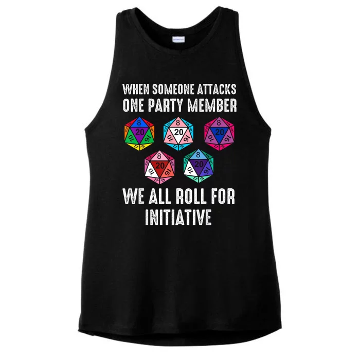 When Someone Attacks One Party Member D20 Dice Lgbtq Ally Ladies Tri-Blend Wicking Tank