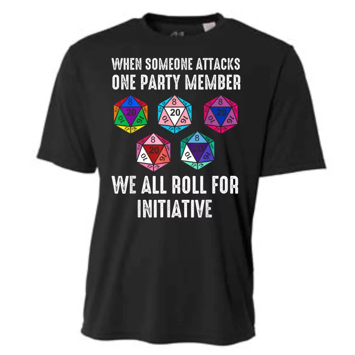 When Someone Attacks One Party Member D20 Dice Lgbtq Ally Cooling Performance Crew T-Shirt