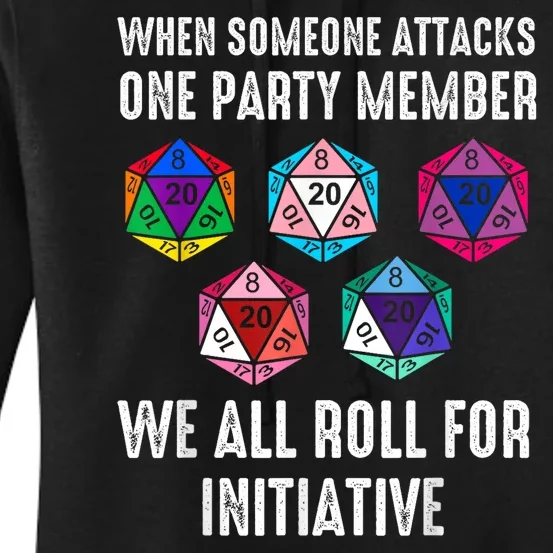 When Someone Attacks One Party Member D20 Dice Lgbtq Ally Women's Pullover Hoodie