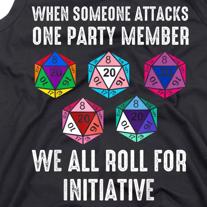 When Someone Attacks One Party Member D20 Dice Lgbtq Ally Tank Top