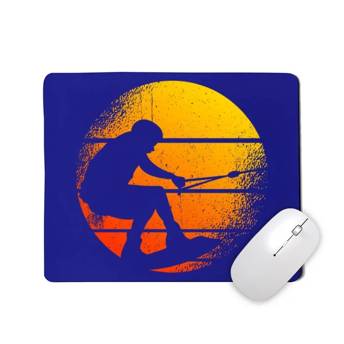 Water Skiing And Water Skier Retro Sunset Water Skiing Cool Gift Mousepad