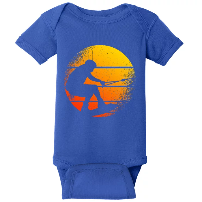 Water Skiing And Water Skier Retro Sunset Water Skiing Cool Gift Baby Bodysuit