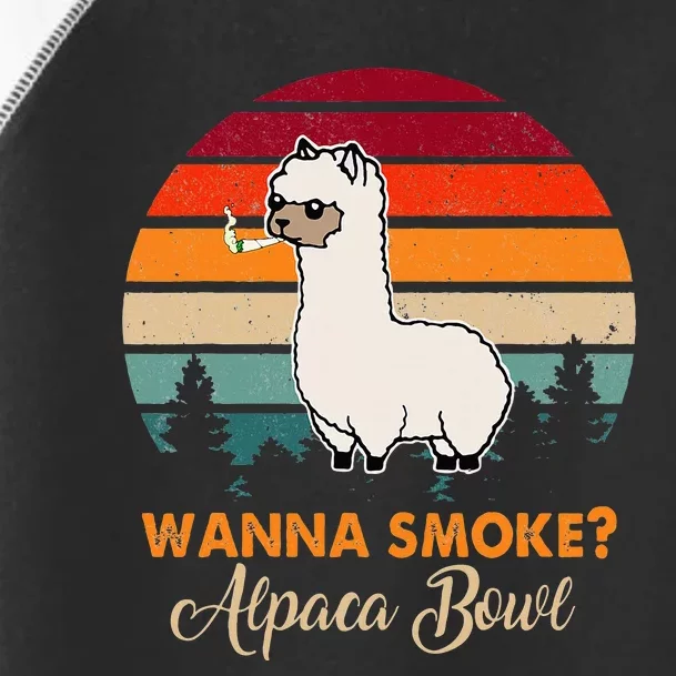 Wanna Smoke Alpaca Bowl Funny Alpaca Toddler Fine Jersey T-Shirt