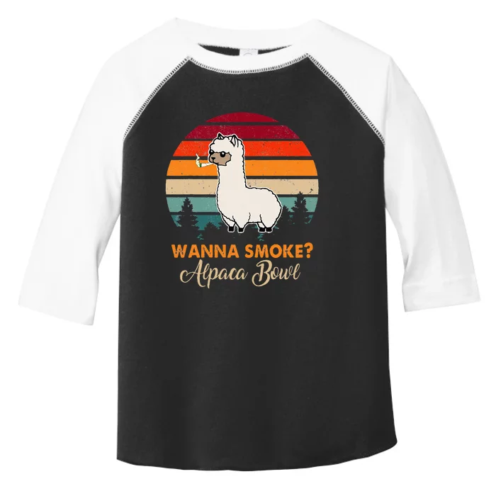 Wanna Smoke Alpaca Bowl Funny Alpaca Toddler Fine Jersey T-Shirt