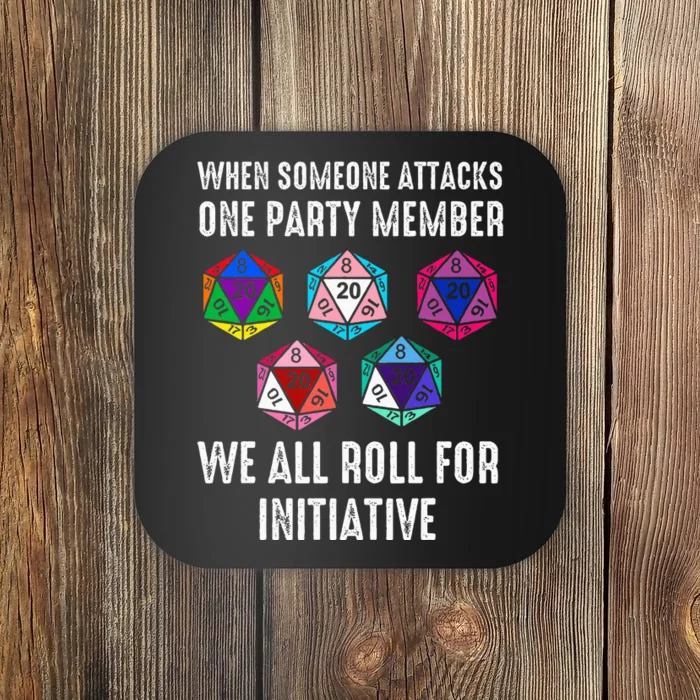 When Someone Attacks One Party Member D20 Dice Lgbtq Coaster