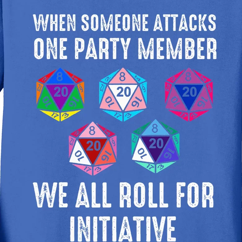 When Someone Attacks One Party Member D20 Dice Kids Long Sleeve Shirt