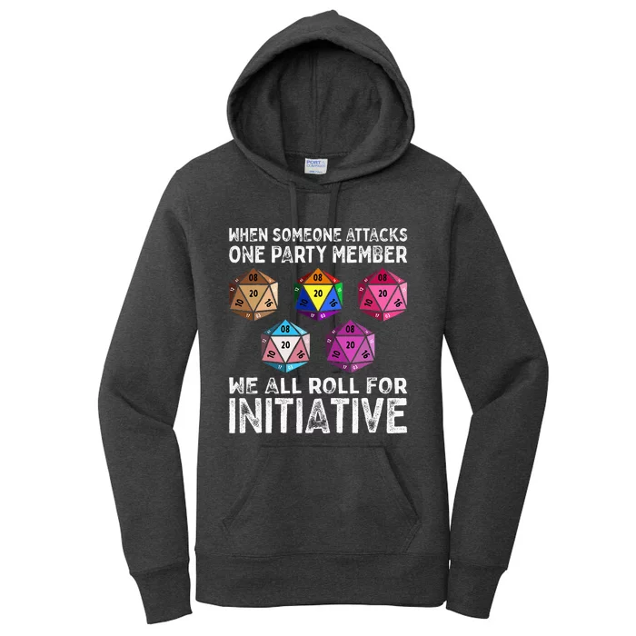 When Someone Attacks One Party Member D20 Dice Lgbtq Ally Women's Pullover Hoodie