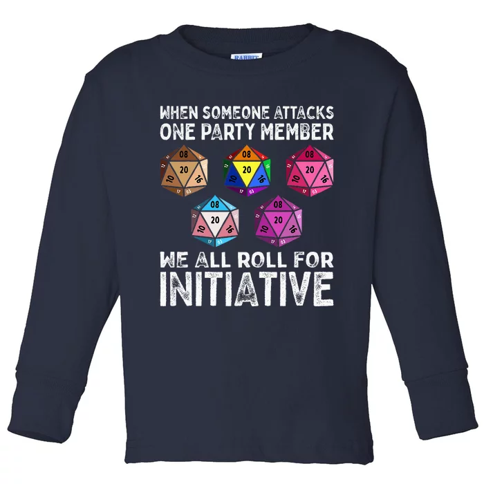 When Someone Attacks One Party Member D20 Dice Lgbtq Ally Toddler Long Sleeve Shirt