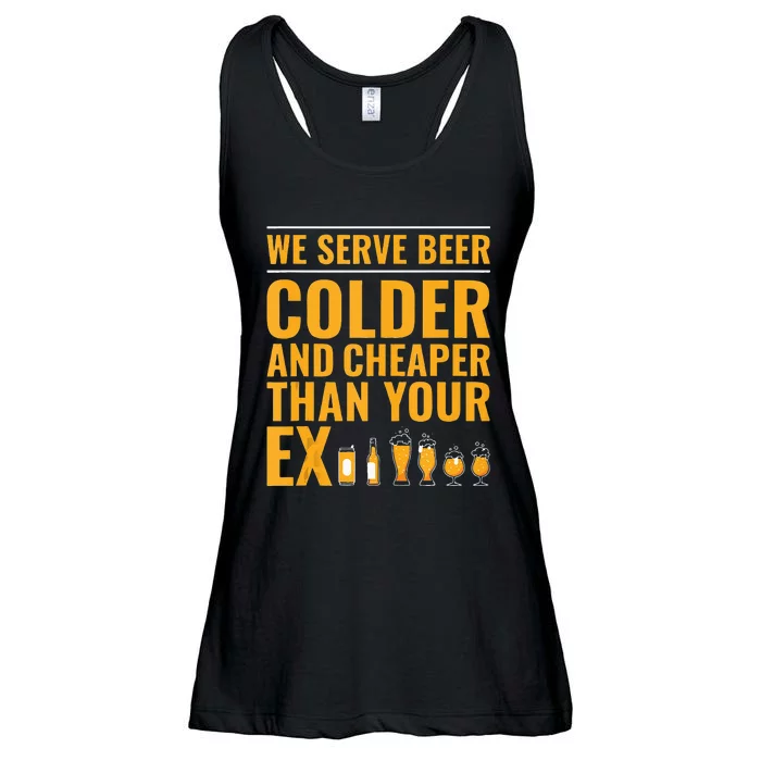 We Serve Beer Colder Cheaper Than Your Ex Funny Bartender Ladies Essential Flowy Tank