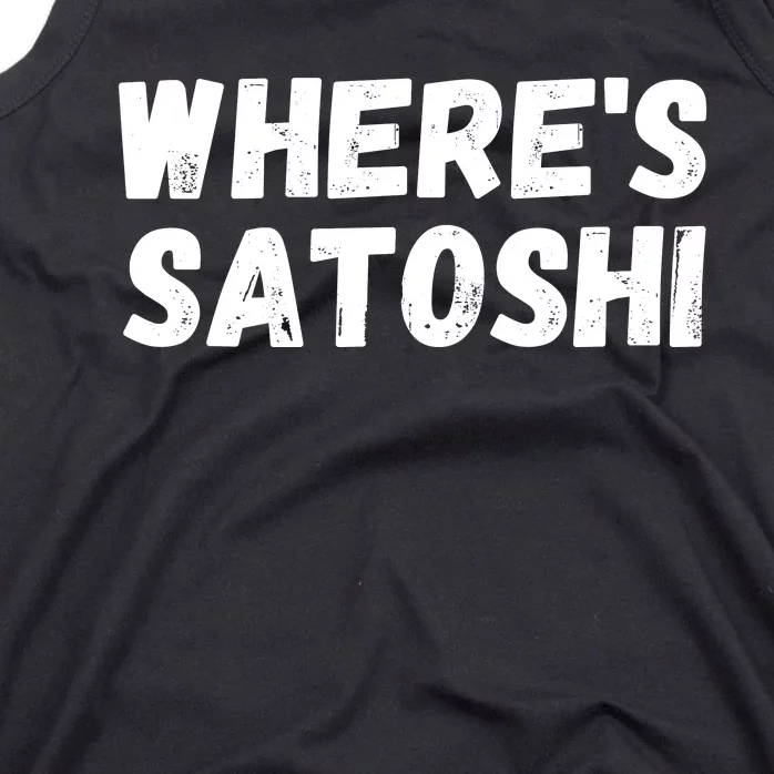 Where’s Satoshi, Bitcoin, DeFi BTC, Est.2009, Crypto Mining Tank Top