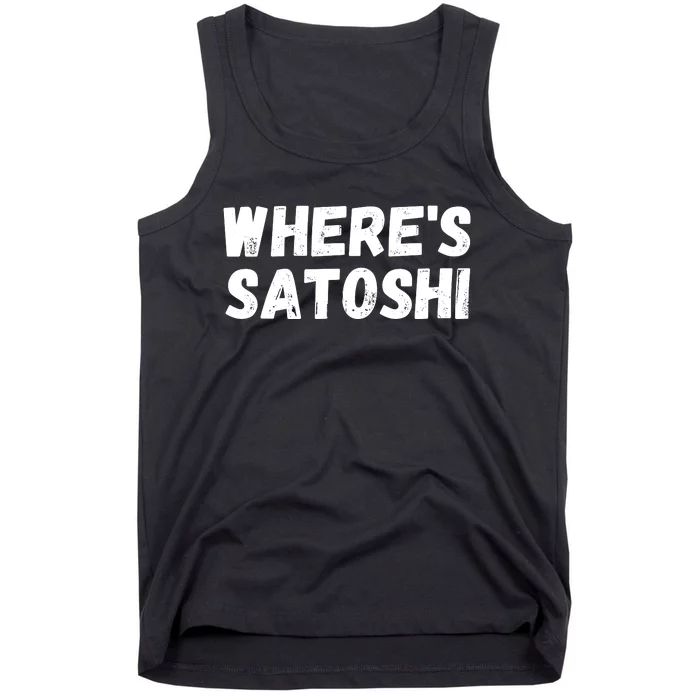 Where’s Satoshi, Bitcoin, DeFi BTC, Est.2009, Crypto Mining Tank Top