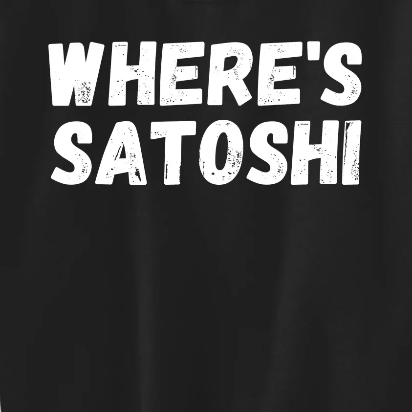 Where’s Satoshi, Bitcoin, DeFi BTC, Est.2009, Crypto Mining Kids Sweatshirt